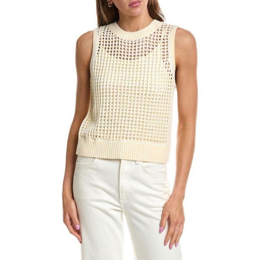 Splendid Camellia Open Weave Sweater Tank Honey Yellow 2PC Set RS6S610 L